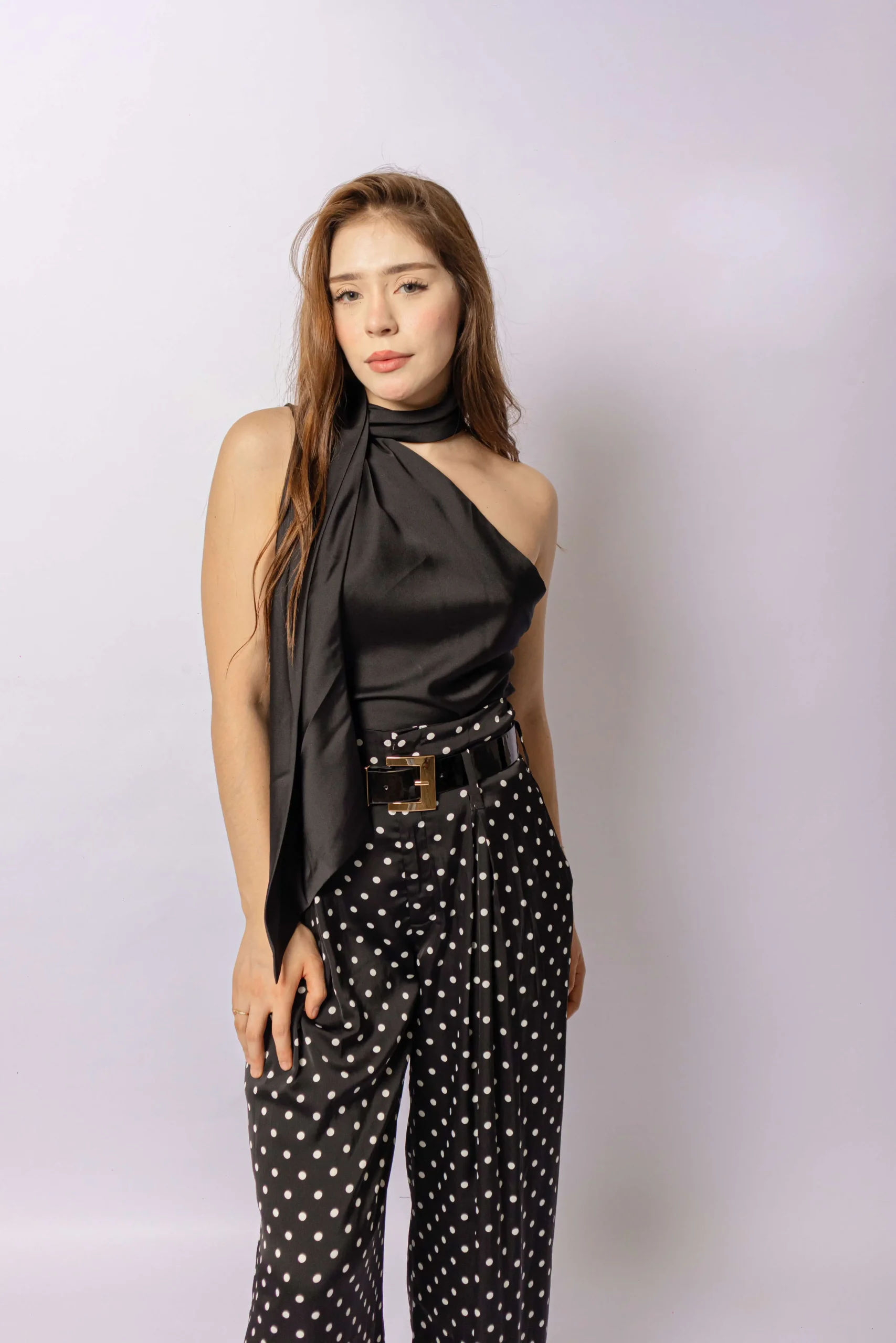 PANTALON ESTAMPADO POLKA DOTS NEGRO - Imagen 3